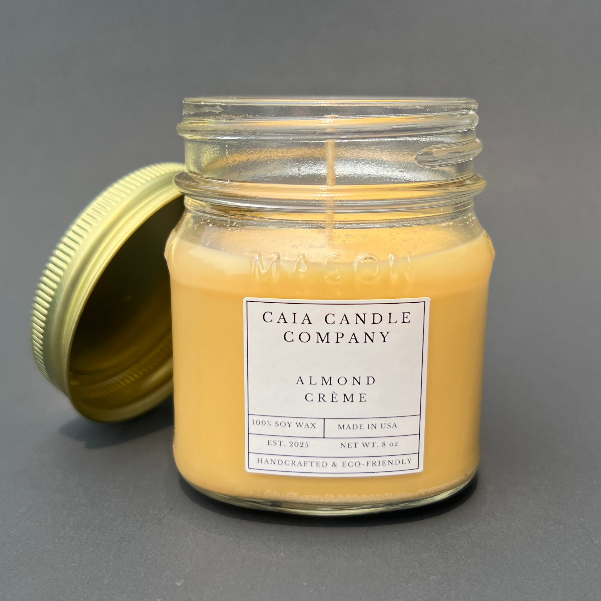 Soy Candle Almond Creme, Front