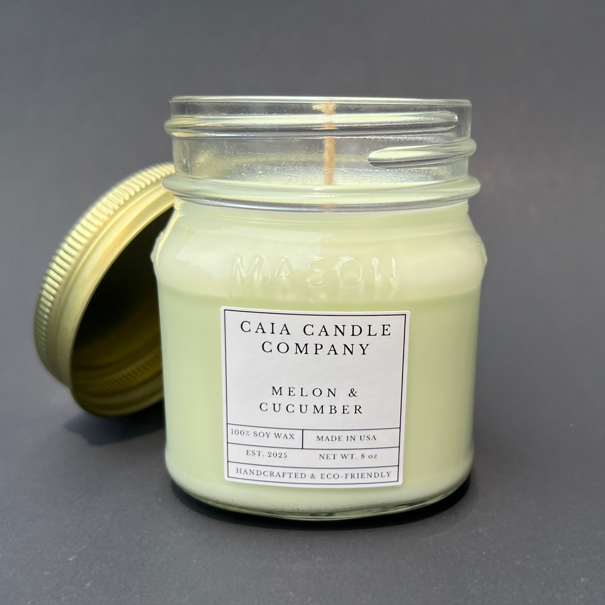 Soy Candle Cucumber Melon, Front